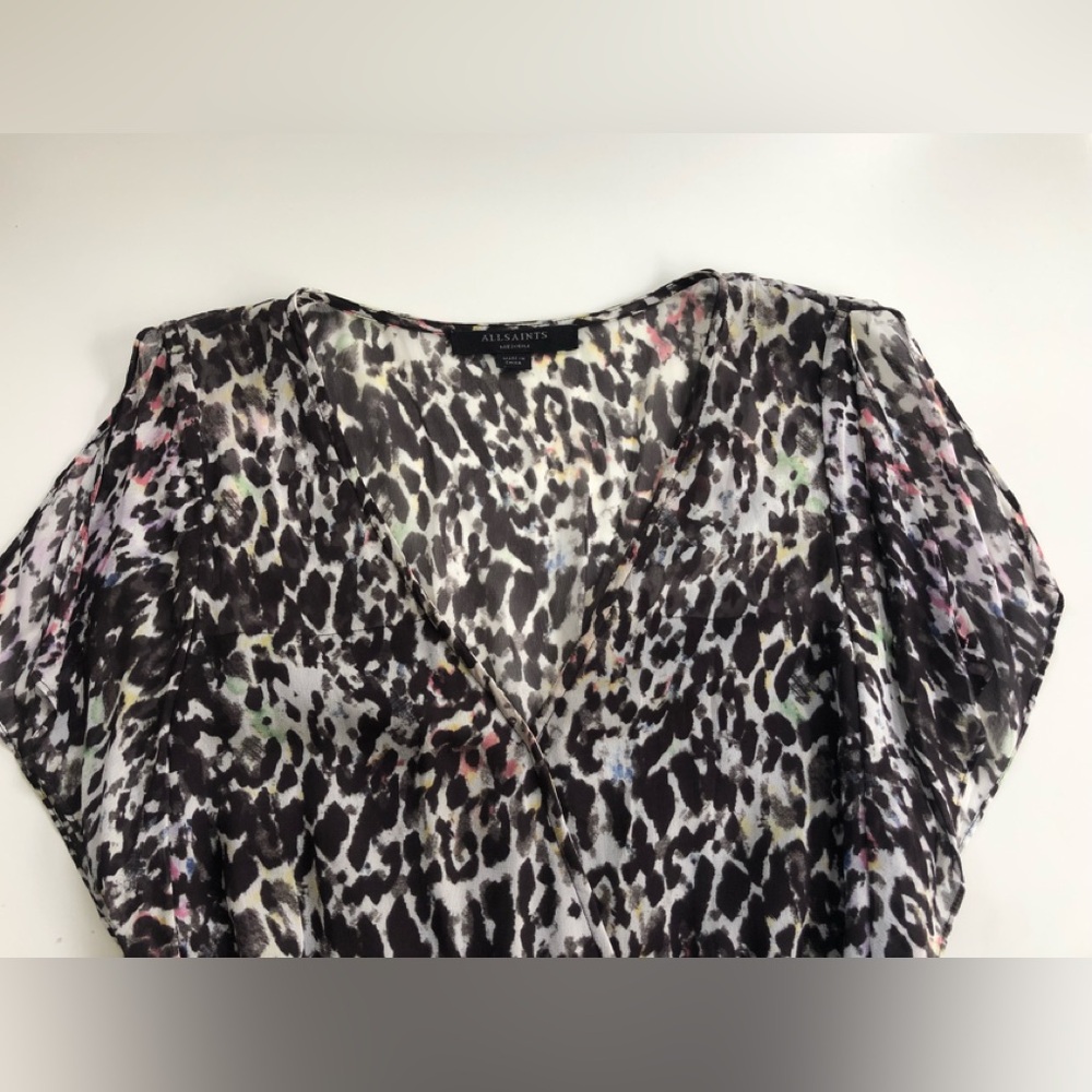 ALLSAINTS Malley Leofall Leopard Print Dress Size: M - Picture 6 of 16